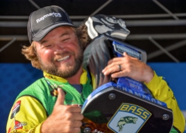 Timmy Horton is thumbs up with his fifth Elite Serie strophy. Photo by Joel Shangle.